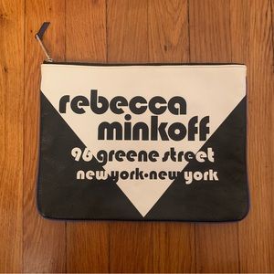 rebecca minkoff leather zippered clutch
